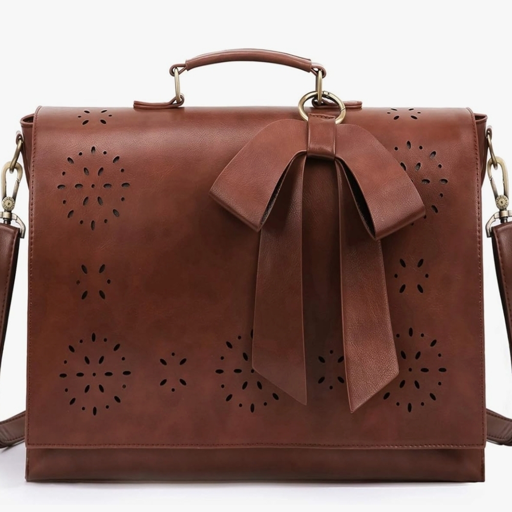 Elegant Brown Vegan Leather Handbag